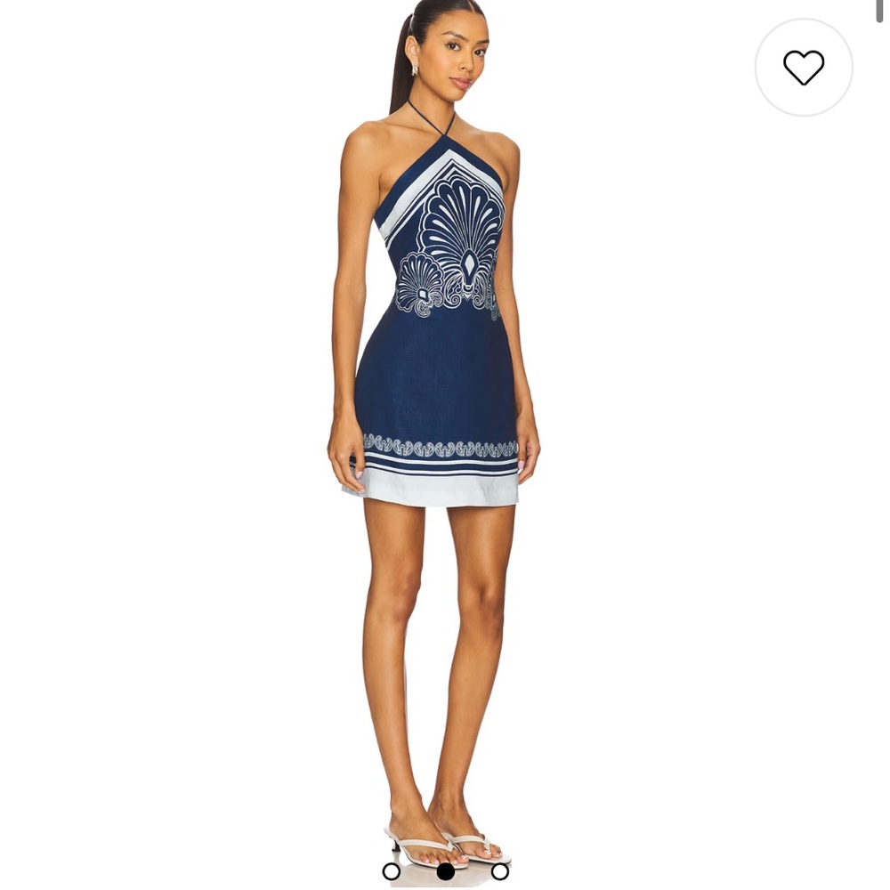 Elegant Navy Halter Dress